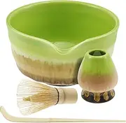 AwObEpl 4 Pcs Matcha Whisk Set Elegant Matcha Making Kit Includes Matcha Bowl with Mouth Matcha Whisk Holder Bamboo Matcha Whisk Tea Scoop for Matcha Making Tea Lovers