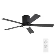 52" DC Flush Mount Ceiling Fan with Lights, 6-Speed Reversible DC Motor, 3CCT...