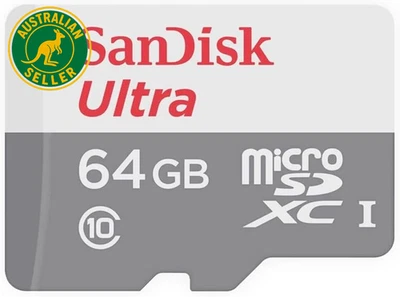 Ultra Microsdxc 64GB, up to 100Mb/S, Class 10, UHS-I, Full HD Video White/Grey
