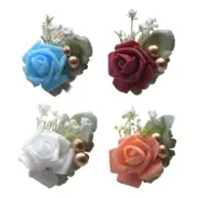 6Pcs Wrist Corsages for Mother of Bride and Groom, Rose Corsages for Wedding