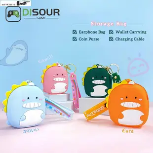 Dinosaur Baby Silicone Storage Bag Earphone Bag Shockproof C