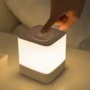 1pc USB Rechargeable LED Touch Night Lamp, Large Capacity Battery Night Light, Soft Eye Caring Nursing Lamp for Breastfeedingf, Sleep Aid, Bedside Dimmable War
