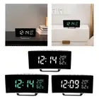 LED Digital Alarm Clock Curved Screen Desk Clock for Tabletop Home Bedside