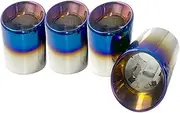 exhaust tip 4 Pieces Slanted Outlet Compatible For BMW F87 M2 F80 M3 F82 F83 M4 F10 M5 F12 F13 M6 Direct Fit Universal Fit Exhaust Tips(Burnt blue)