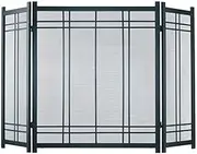 Fireplace Screens Fireplace Screen Door Vintage Iron Steel Finish 3-Panel Foldable Home Decors Fireplace Screen Flat Fireplace