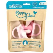Dr. Brown's, HappyPaci™ Pacifier, 0-6 Months, Pink, Light Pink & White, 3 Count