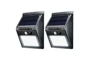 2x Sansai Wall Motion Sensor Solar Rechargeable LED Indoor Outdoor Garden Lights