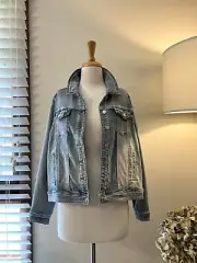 Taking Shape Classic Denim Jacket - Pale Blue - Size 14