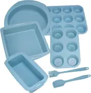 7in1 Nonstick Silicone Bakeware Set , Bakeware Tools Kit with Baking Cake Pan Cookie Sheet Molds Tray Set