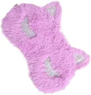 ARTSEWPLY Violet Unicorn Plush Eye Mask Lightweight Comfortable Sleep Mask Fluffy Night Blindfold for Travel Work Naps Elastic Eye Cover for All Head