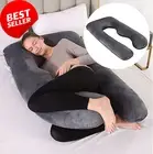 U Shaped Pregnancy Body Pillow with Removable Cover for Maternity Support