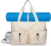 Yoga Mat Bag Gym Bag for Women Tote With Pockets, Workout Bag Handbag With Zipper and Shoe Compartment Design for Travel Sport Pilates Work Commute
