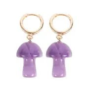 Amethyst Mushroom Earrings