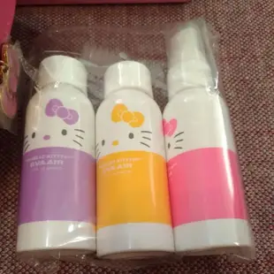 全新 超可愛 長榮航空 立體 Hello Kitty 乳液瓶 收納瓶 化妝包組 化妝包