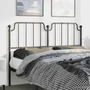 Black Metal Double Headboard 137cm Stylish Bed Frame Decor Home Furniture