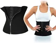 [MSMXCS] Waist Trainer for Women,Underbust Corset Waist for Weight Loss Women's,Postpartum Belly Wrap,Adjustable Hook & Eye Closure Tummy Tucker for Women Sport Workout Body Shaper Cincher Black, Black