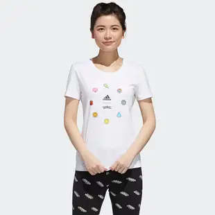 Adidas Pokemon 女裝 短袖上衣 大童 純棉 寶可夢 關都徽章 白【運動世界】GN3003