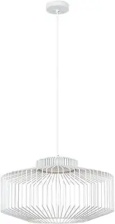Beacon Lighting Akira 1 Light Squat Pendant with Metal Wire Shade in White