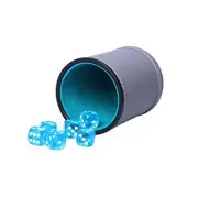 Dice Cup Set PU Leather and Felt-Lined, Quiet Shaking for Yahtzee Farkle Liars