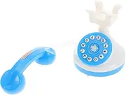 COMNESTBI Plastic Telephone for Interactive Chatter Phone Pretend Play Rotary Phone for Creative Roleplay Safe Non Battery Design Birthday Party Favor Blue