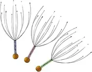 Steel Wire Head Massager Scalp Massager Head Massage Deep Relaxation with Wooden Handle 3Pcs Random Color