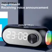 Mirror Alarm Clock Wireless Bluetooth Speaker HiFi Music FM Radio Support TF AUX