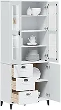 Generic Highboard VIKEN White 80x40x190 cm Solid Wood Pine