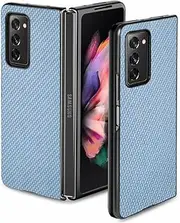 Anti-Slip Carbon Fiber Case for Samsung Galaxy Z Fold3 Fold4 Fold 4 3 Fold5 Fold2 Fold 5 2 5G Protection Matte Phone Bag Cover,Blue,for Samsung Z Fold5