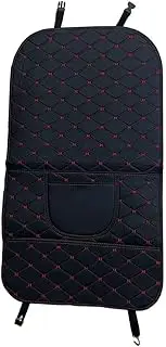 Loopunk Back Seat Cover for Kids, Universal Car Seat Leather Cover, Non-Slip Carseat Thick Padding with Sorage Bag for Vehicles to Protect from Dirt, Mud & Scratches of Kids Feet.