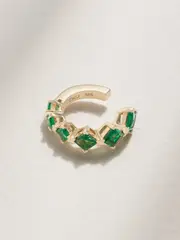[Diane Kordas] Diane Kordas - 14-karat Gold Emerald Ear Cuff - One size One size Gold