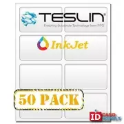 Teslin® Synthetic Paper - 8.5" x 11" Perforated 8-Up InkJet Sheet | Pack of 50