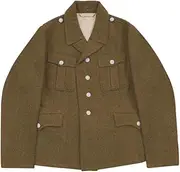 militaryharbor WW2 WWII German Elite Wehrmannschaften Brown Wool Tunic Feldbluse II, Brown, 36R/XS