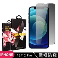 在飛比找momo購物網優惠-【滿板防窺】IPhone 12/12 PRO 保護貼 滿版黑