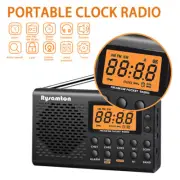 Digital AM FM Radio Audio Receiver w/LCD Screen Clear Loud Speaker Alarm Clock