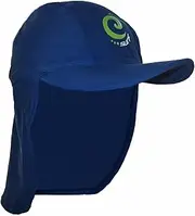 [Kidz Swimmers] Boys Sun Protection Legionnaire Cap UPF 50+ Estate Blue & Jasmine Green
