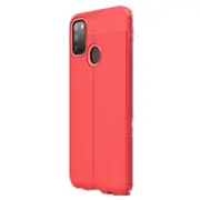2 Pcs For Galaxy M30s Litchi Texture TPU Shockproof Case(Red)