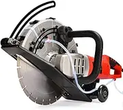 Baumr-AG 3500W 350mm/14" Electric Concrete Demo Saw, Wet and Dry Cutting, with Diamond Blade, Vacuum Port, 15A Plug