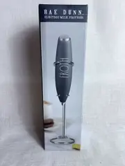 Rae Dunn Electric Milk Frother Drink Mixer Gray Creamy Froth Brand New