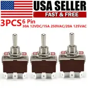 3PCS 20A 125V/15A 250V Heavy Duty DPDT ON/OFF/ON Toggle Switch Screw Terminals