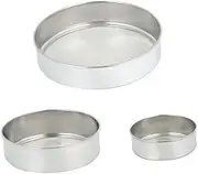 Cabilock 3pcs Kitchen Flour Mesh Strainer Round Shape Flour Straining Sieve Handheld Sifter