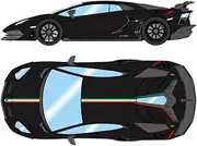 Make up Eidolon 1/18 Lamborghini Aventador SVJ 2018 (Nileo Wheel), Matte Dark Gray/Italian Stripe, Finished Product EML026H