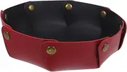 ibasenice Pu Leather Foldable Tray Decorative Entryway Key Storage Holder Tabletop Storage Dish for Sundries Storage
