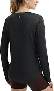 [baleaf] Women's Long-Sleeved Sports Shirt Breathable Training Shirt Long Sleeve Lightweight Sports Shirt Quick Dry