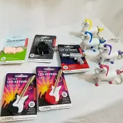 Keyring Keychain Flashlight Novelty Sound Unicorn Guitar Pig Camera RayGun