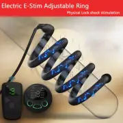 Electric E-Stim Male-Scrotum-Testicle-Squeeze-Ring-Cage-Penis-Stretche Enhancer