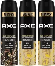 AXE Gold and Dark Temptation Deodorant Spray - For Men (645 ml, Pack of 3)