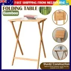25'' Bamboo Folding Table Bedside Foldable TV Tray Work Serving Reading Kid Desk