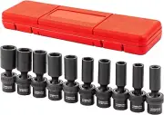 Swivel Socket Set 3/8" Drive Deep Impact Swivel Socket Set Wobble Socket Set