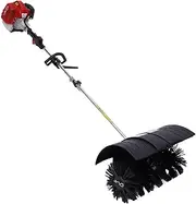 52CC 2 Stroke Handheld Sweeper, 2.3 HP Petrol Powered Sweeper with Gloves, Portable Power Brush Broom Cleaner, Street Cleaning Tool for Artificial Grass Construction Sites and Snow Sweep