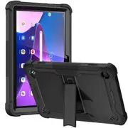 For Lenovo Tab M10 HD 3rd Gen 2022 10.1 inch Case Heavy Shockproof Stand Cover Black+Black